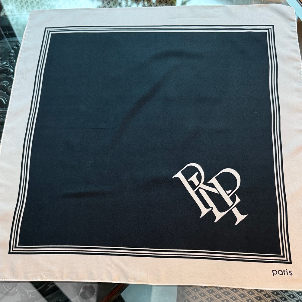 Lahmy Scarf Italy RLP Black and White Logo